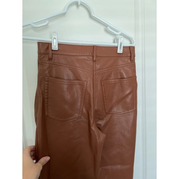 Wilfred The Melina High-Waisted Vegan Leather Pants Epicurean Brown Women Size 2 - Picture 5 of 7